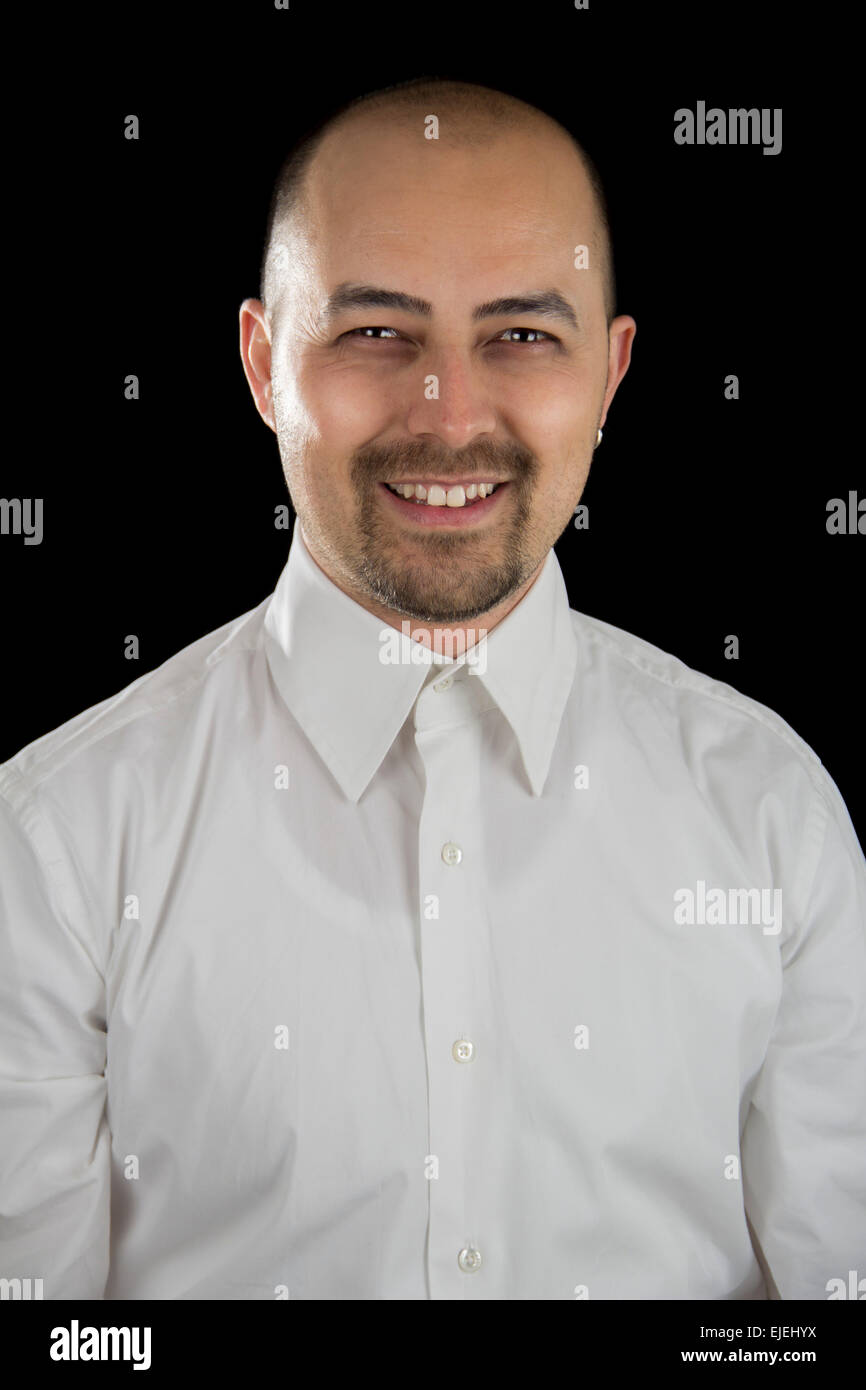 happy young man smiling at the camera isolated Stock Photo - Alamy