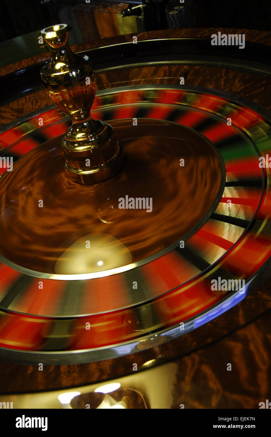 Spinning Roulette Wheel Stock Photo Alamy