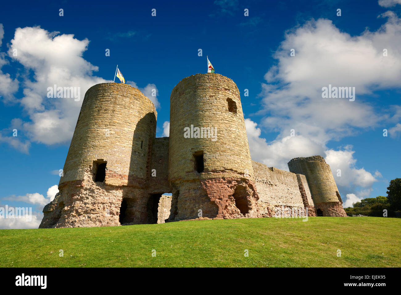 Rhuddlan Castle built in 1277 for Edward 1st next to the River Clwyd, Rhuddlan, Denbighshire, Wales Stock Photo