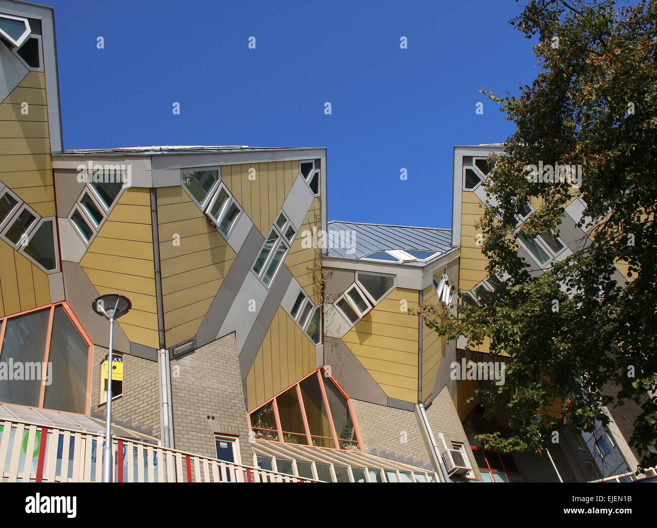 Kubuswoningen or Cube Houses from the 1970s in Rotterdam, The Netherlands, designed by Dutch architect  Piet Blom Stock Photo