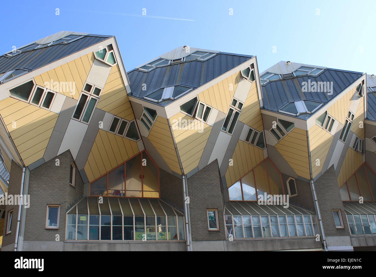 Kubuswoningen or Cube Houses from the 1970s in Rotterdam, The Netherlands, designed by Dutch architect  Piet Blom Stock Photo