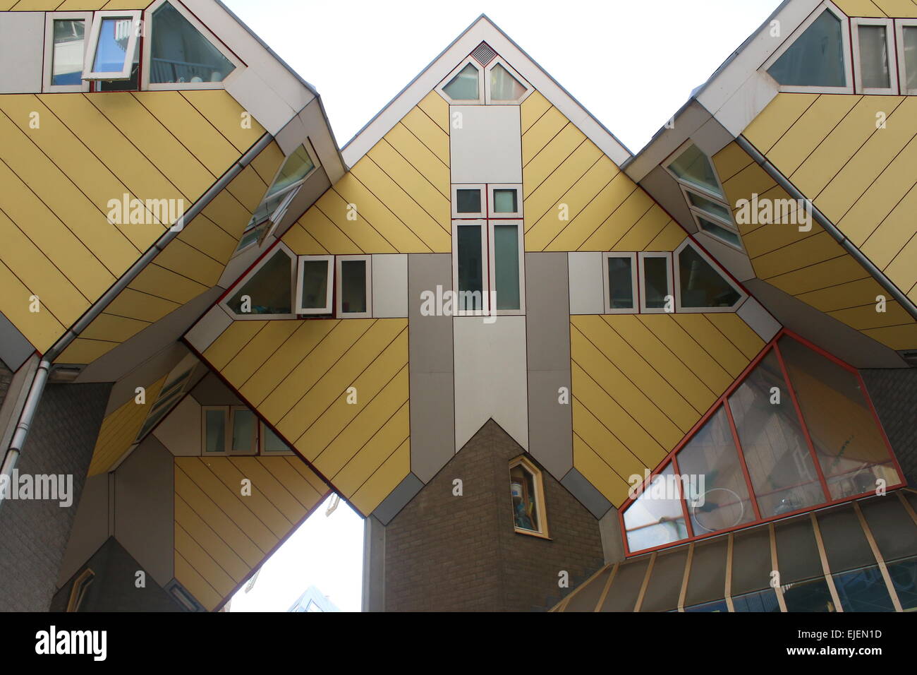 Kubuswoningen or Cube Houses from the 1970s in Rotterdam, The Netherlands, designed by Dutch architect  Piet Blom Stock Photo