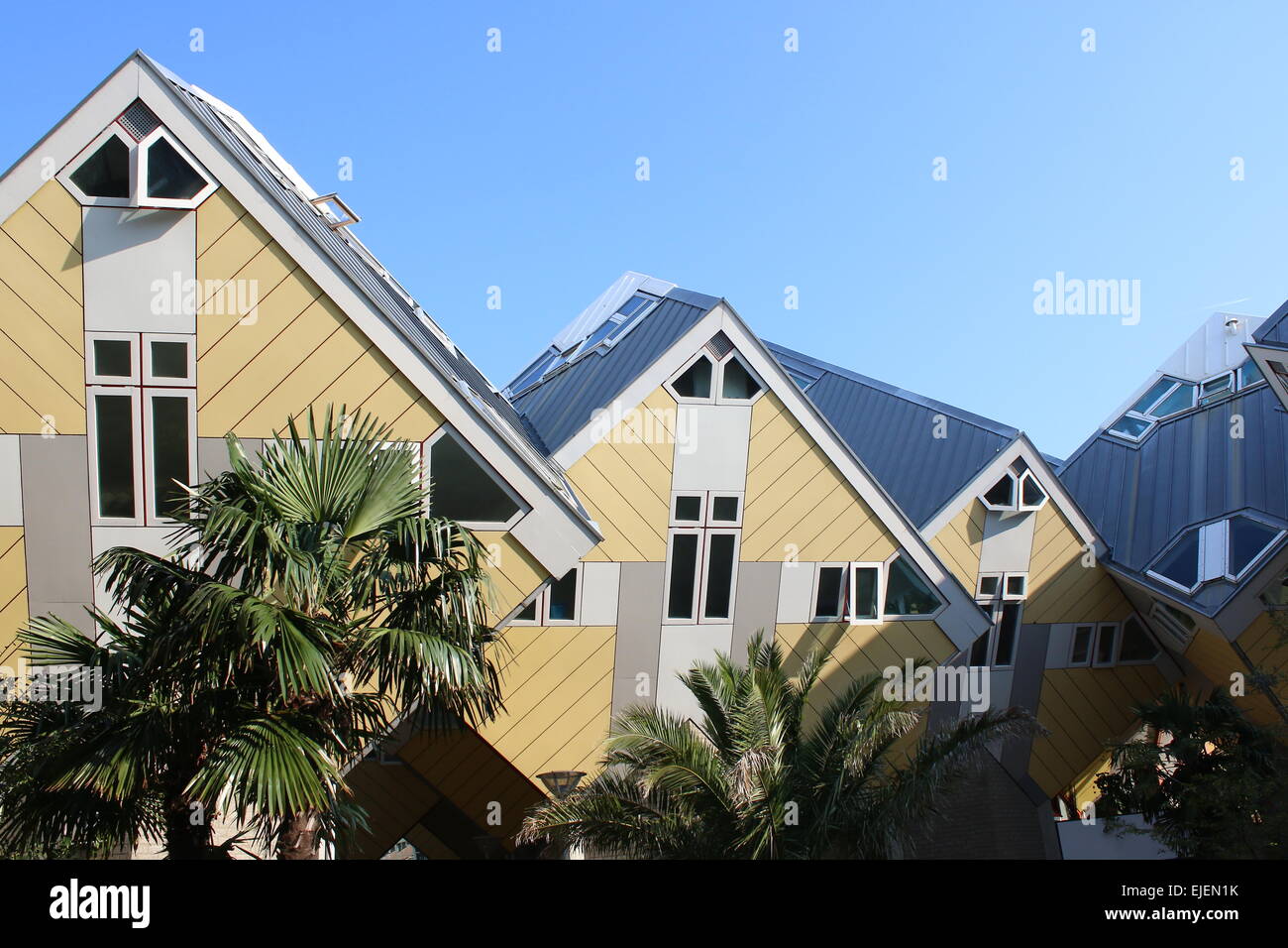 Kubuswoningen or Cube Houses from the 1970s in Rotterdam, The Netherlands, designed by Dutch architect  Piet Blom Stock Photo