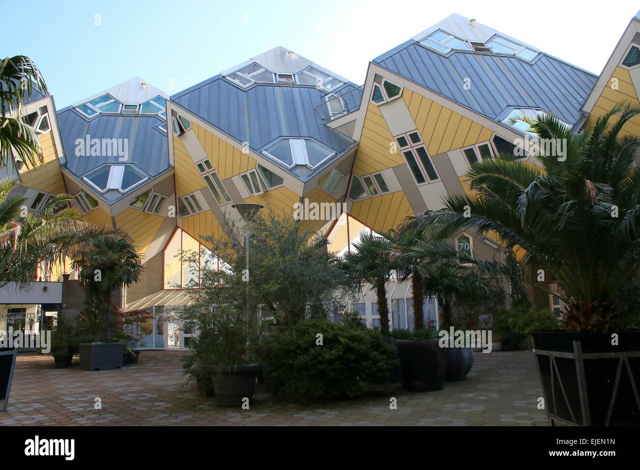 Kubuswoningen or Cube Houses from the 1970s in Rotterdam, The Netherlands, designed by Dutch architect  Piet Blom Stock Photo