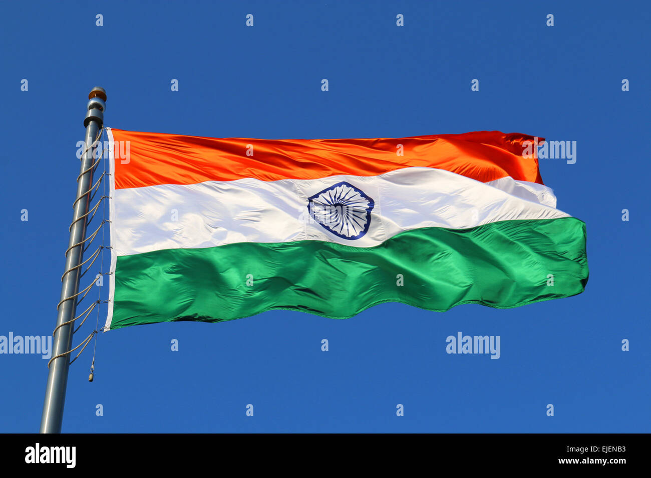 Indian National Flag In Mumbai Stock Photo