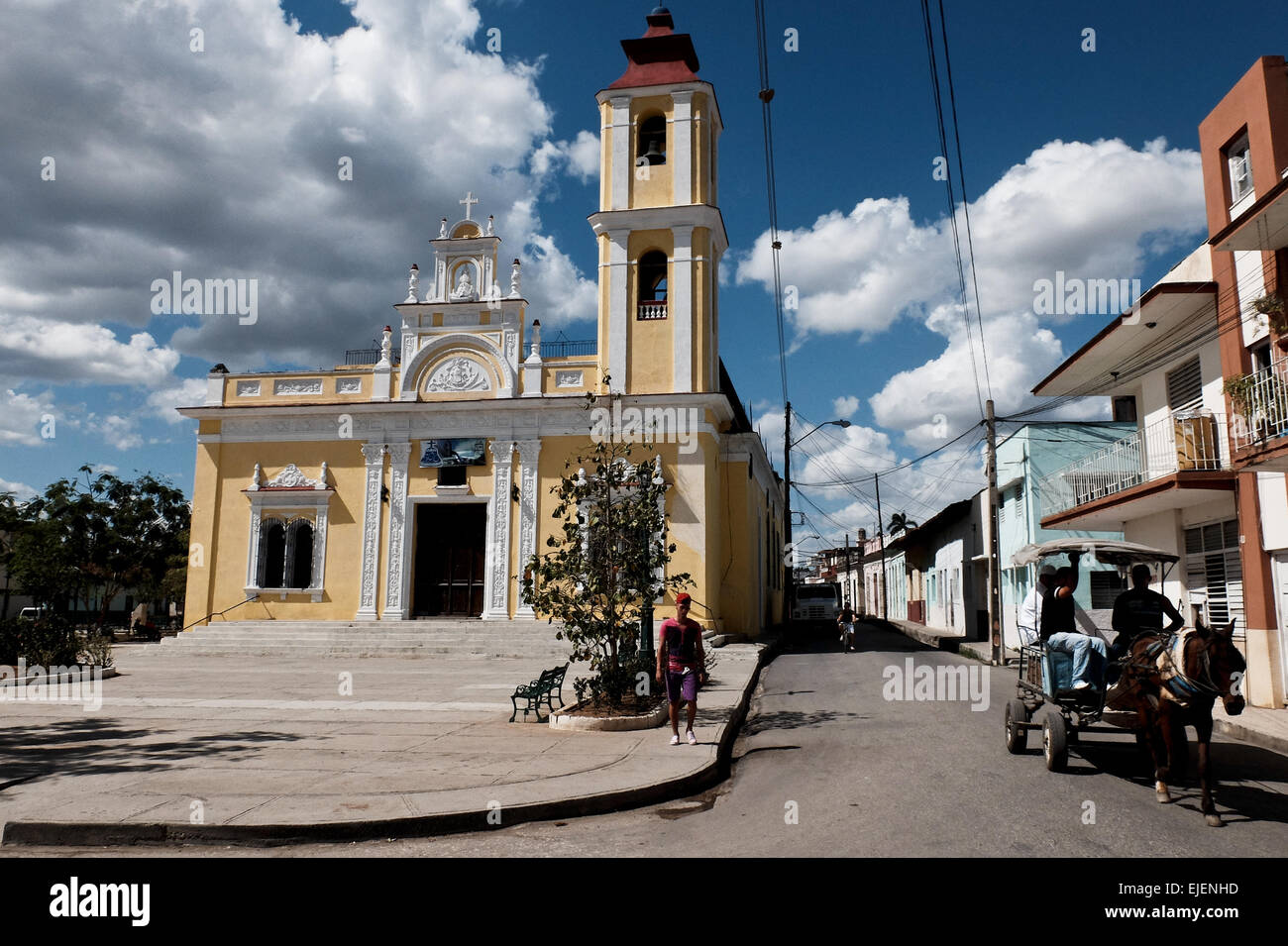 The Sancti Spiritus Church, 'Iglesia Parroquial Mayor del Espiritu Santo', built in 1522 was rebuilt in the 17th century with the same materials because it had been a victim of pirate attacks several times. Stock Photo