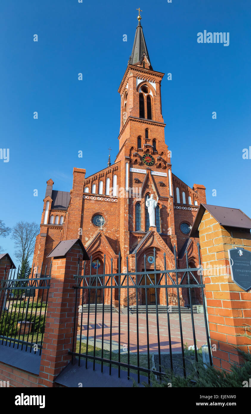 Catholic Cathedral for Anthony of Padua on the Pastavy town. March 20,  2015 year. Stock Photo