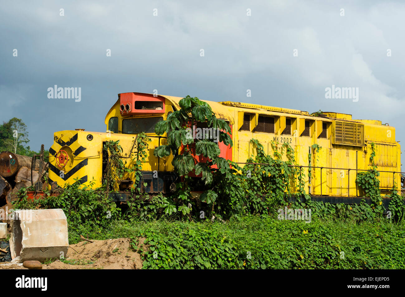 at the end of the railway line built for bauxite mining but