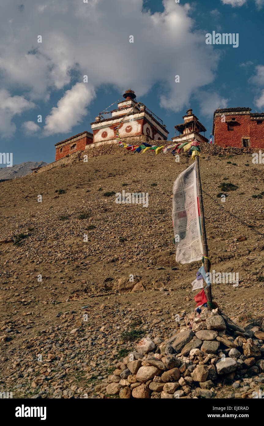 Picturesque old shrine in Himalayas mountains in Nepal Stock Photo - Alamy