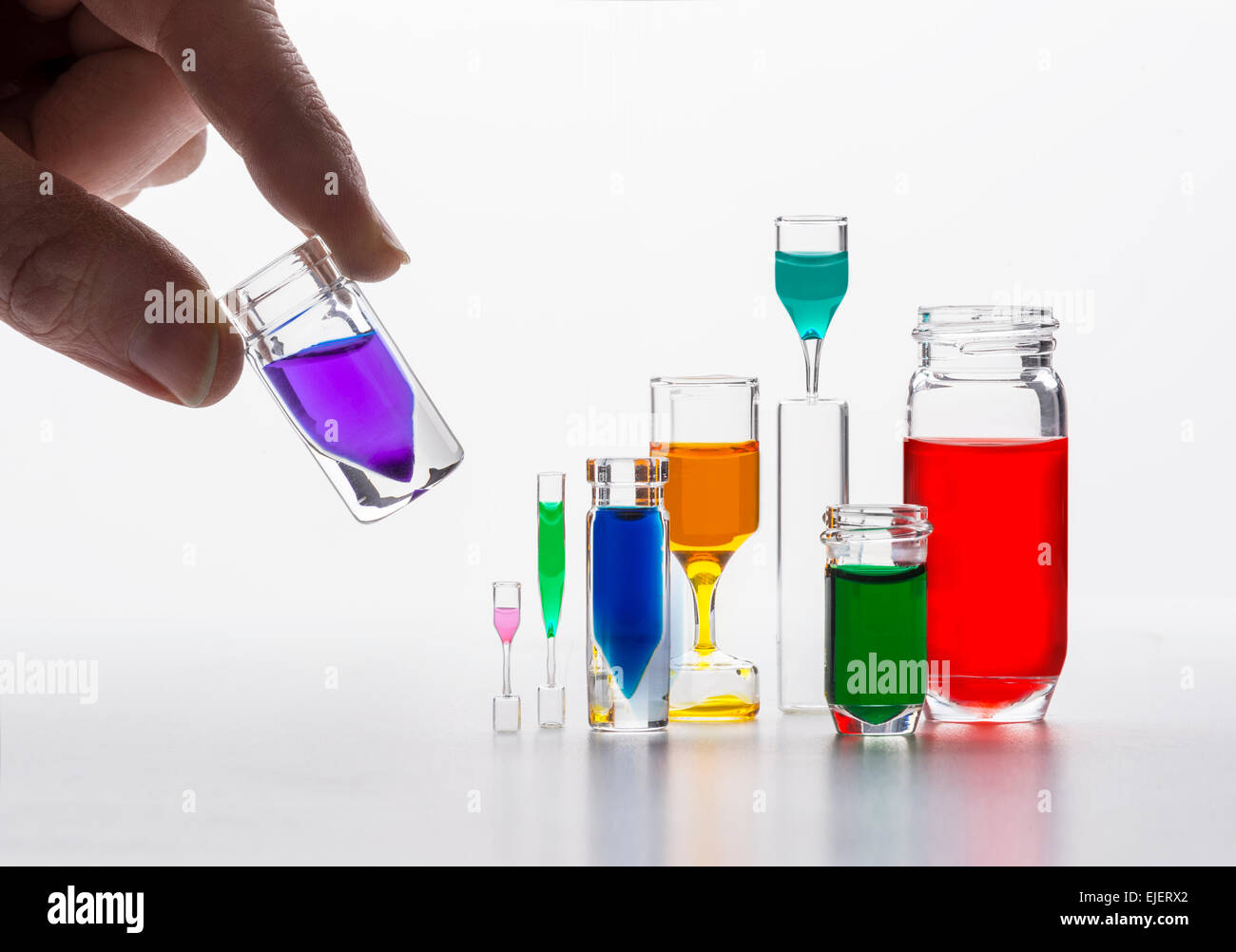 Colorful Vials In Lab Stock Photo Alamy