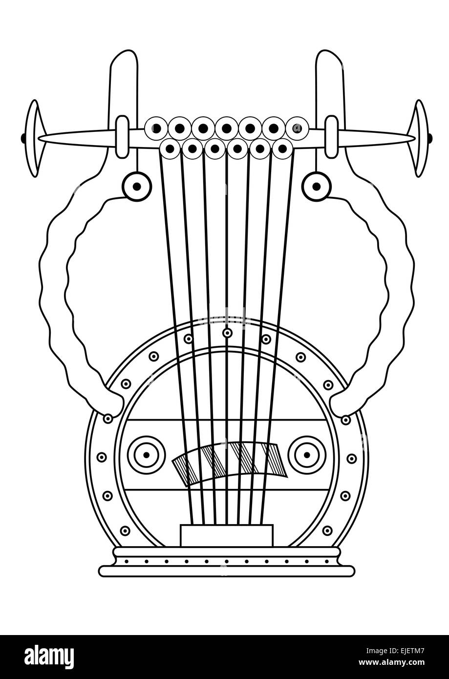 Illustration of the antique Greek Lyra - vector Stock Vector