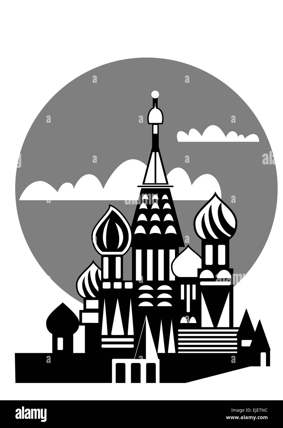 Illustration of the Russian Orthodox churches - Moscow - vector Stock Vector