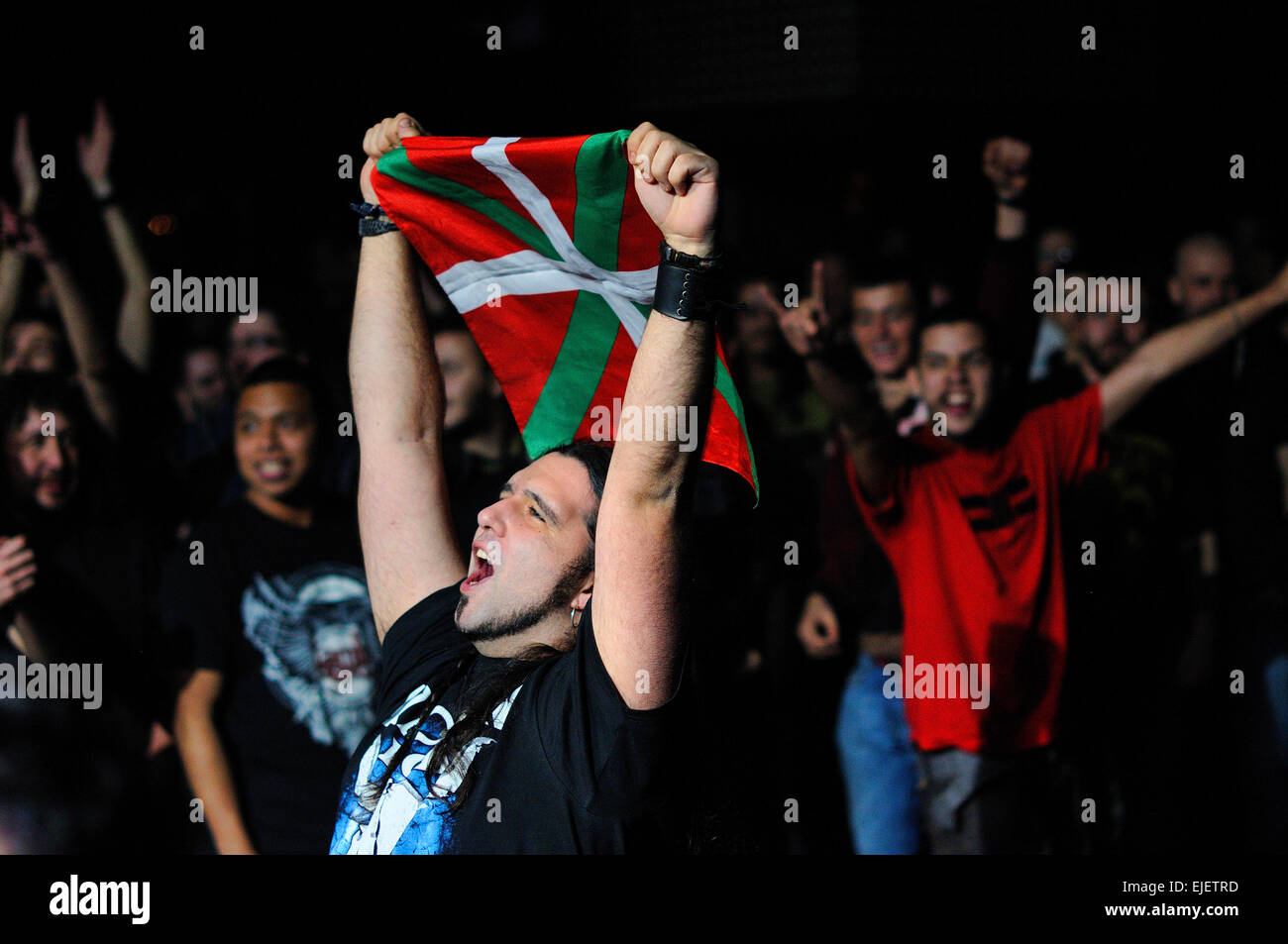 BARCELONA - FEB 5: Audience at a heavy metal show at Razzmatazz stage on February 5, 2011 in Barcelona, Spain. Stock Photo