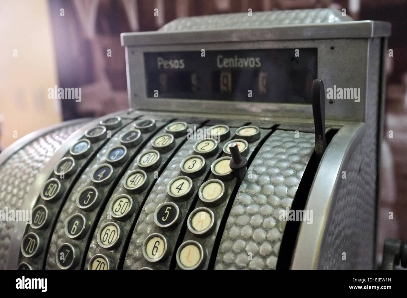 A 1930's Spanish Anker cash register Stock Photo Alamy