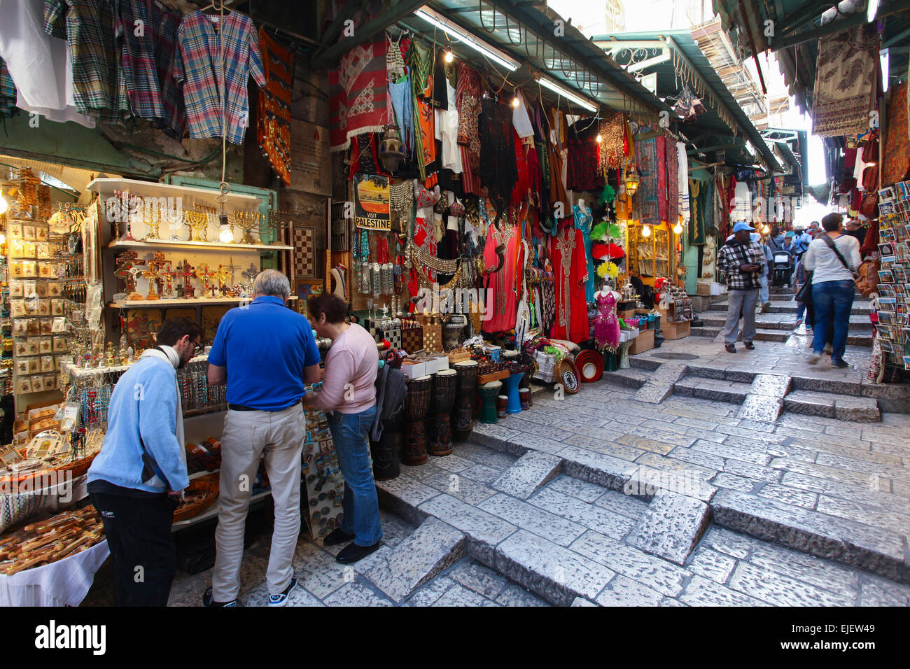 Jaffa street in jerusalem shop israel store High Resolution Stock