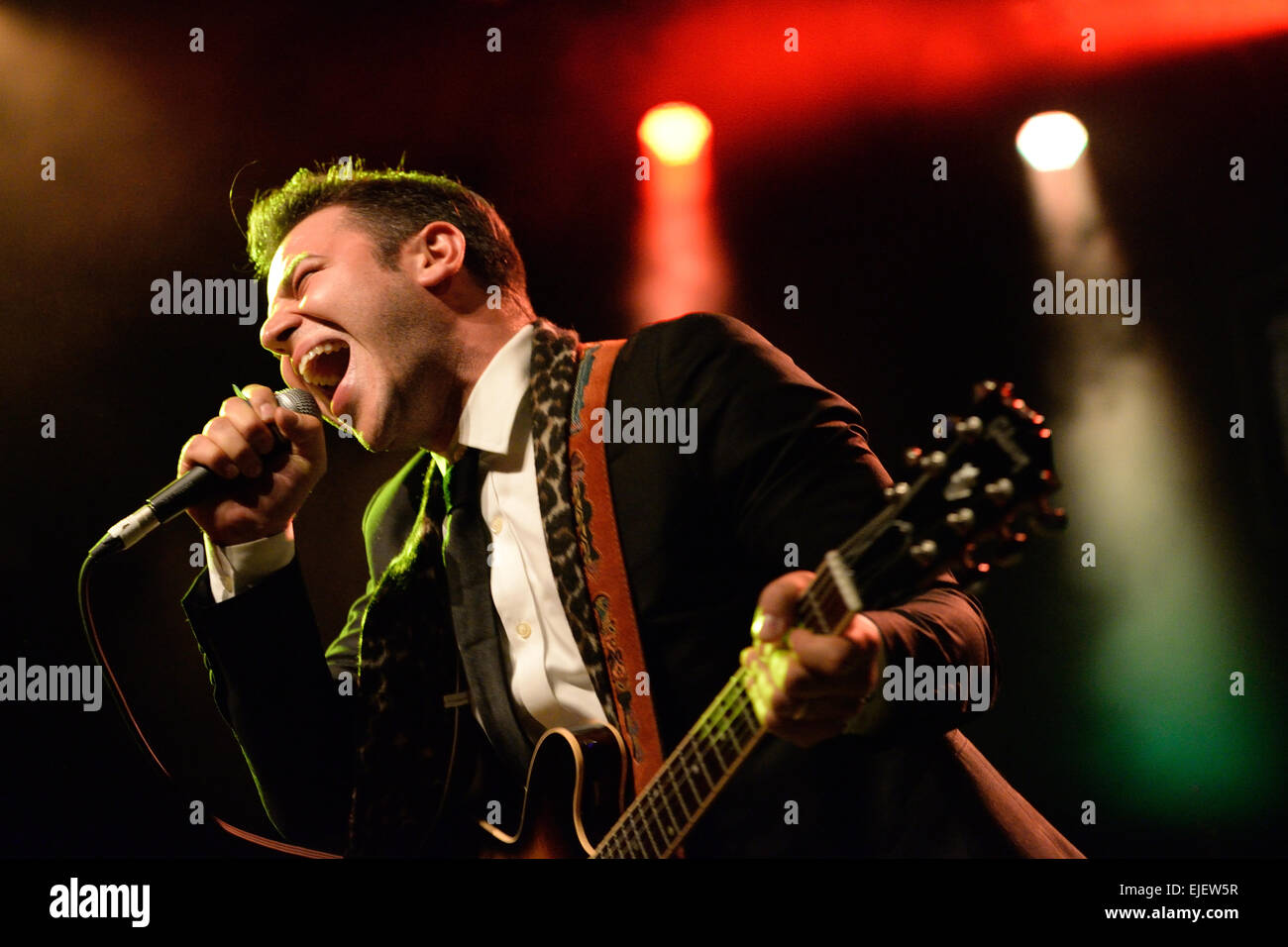 BARCELONA - MAY 15: Eli Paperboy Reed, American singer and songwriter, performs at Barts stage. Stock Photo