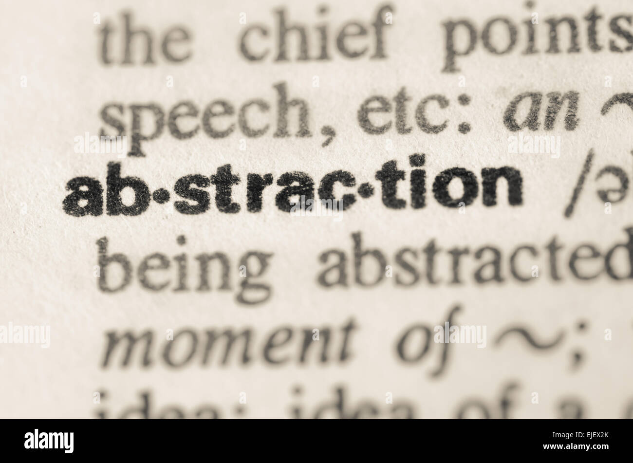 Definition of word abstraction  in dictionary Stock Photo