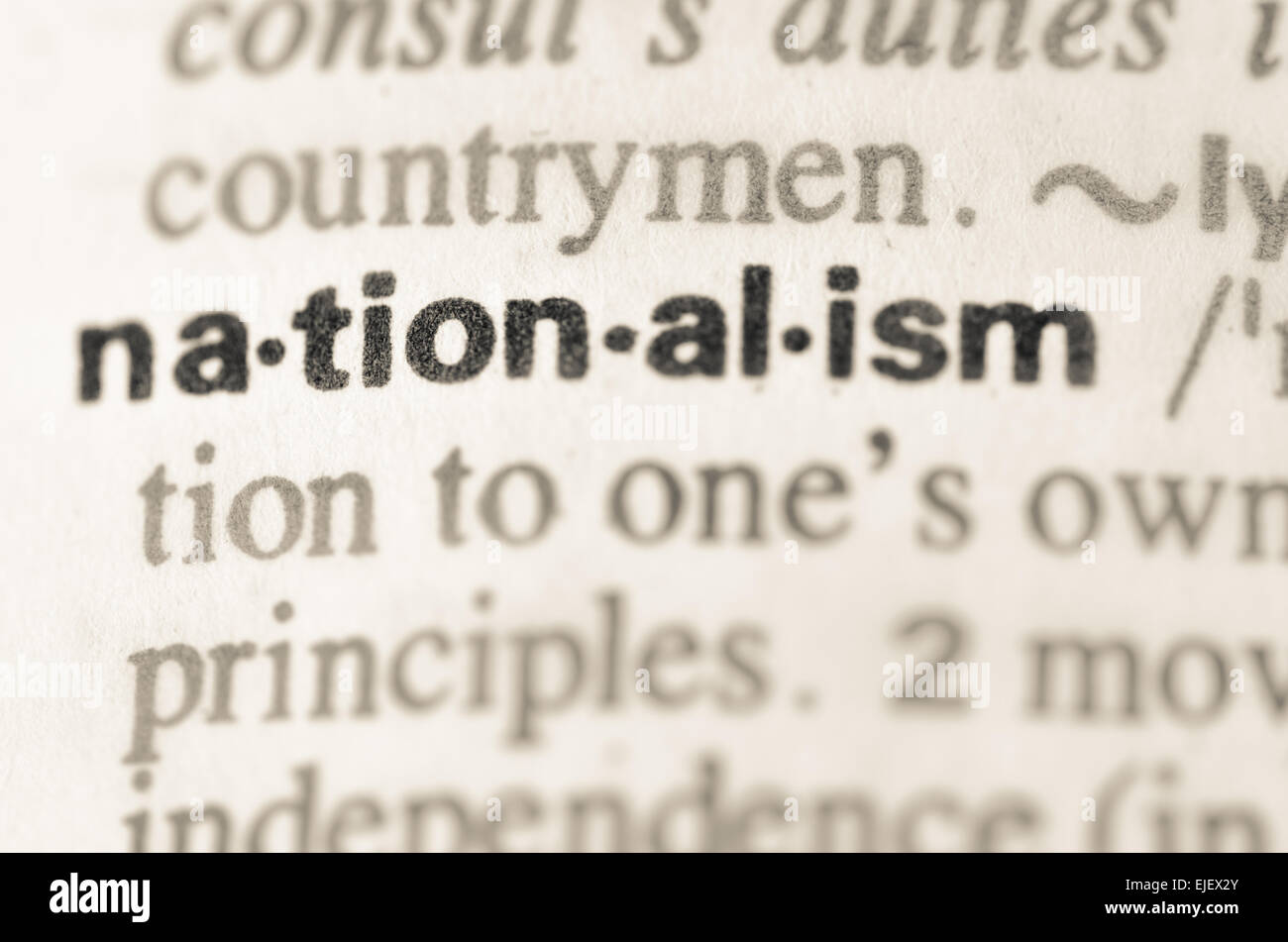 Definition of word nationalism in dictionary Stock Photo Alamy