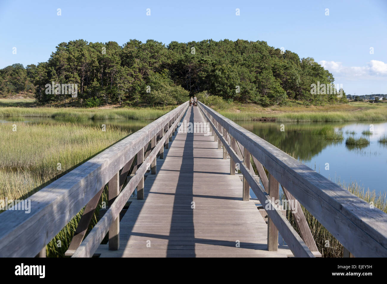 Uncle Tim's Bridge in Wellfleet, Massachusetts on Cape Cod. Stock Photo