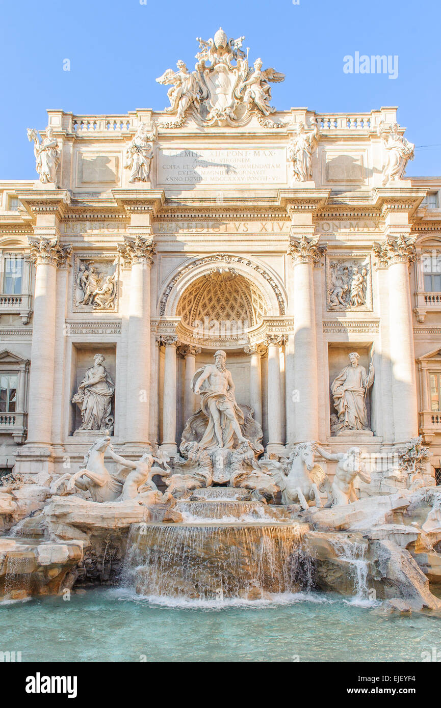 Trevi fountain, Fontana di Trevi in Italian, is a fountain in Rome, Italy. Stock Photo