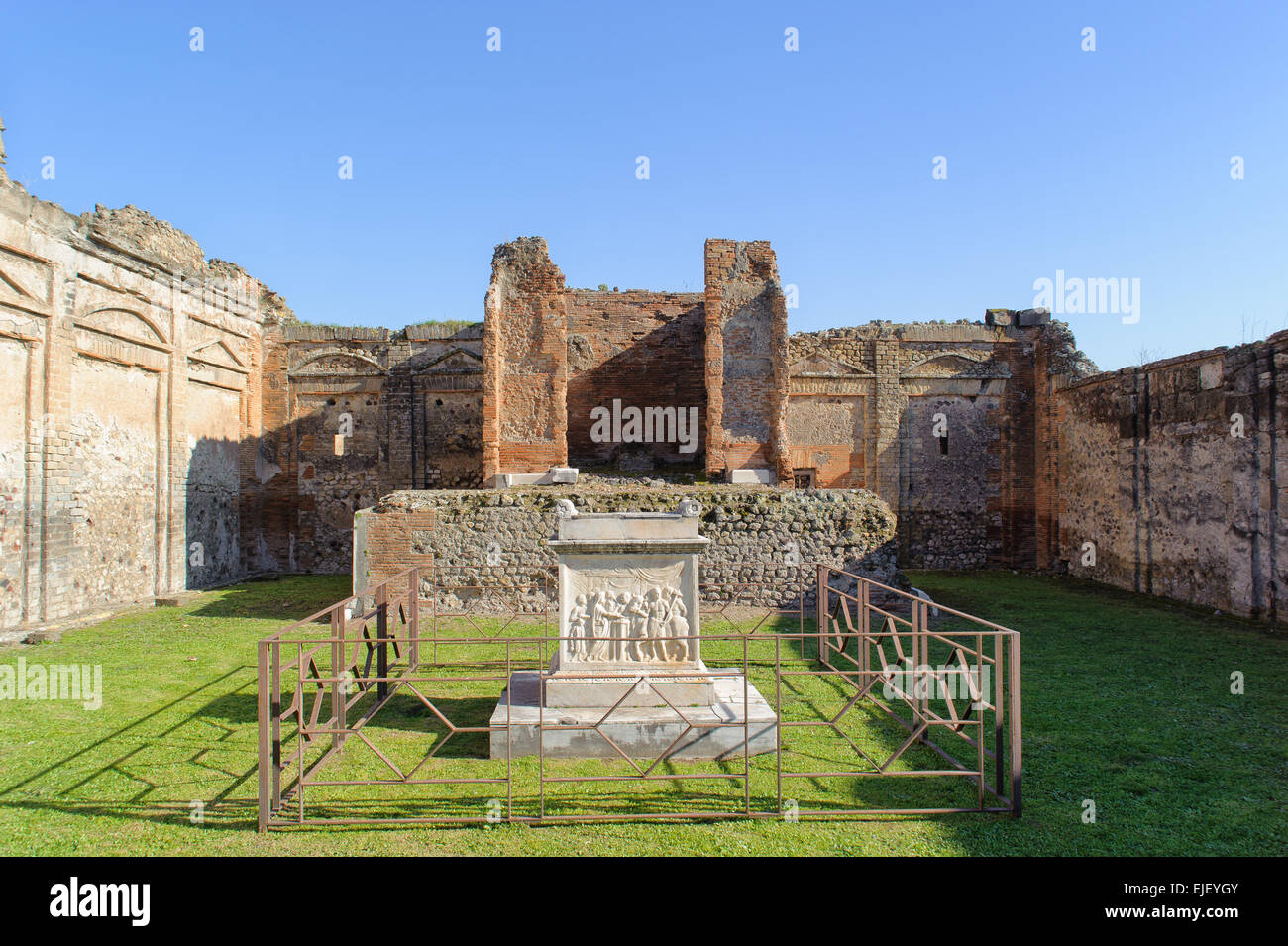 ruins in Pompeii. Pompeii is a ruin of acient Roman City near Naples in Italy. Stock Photo