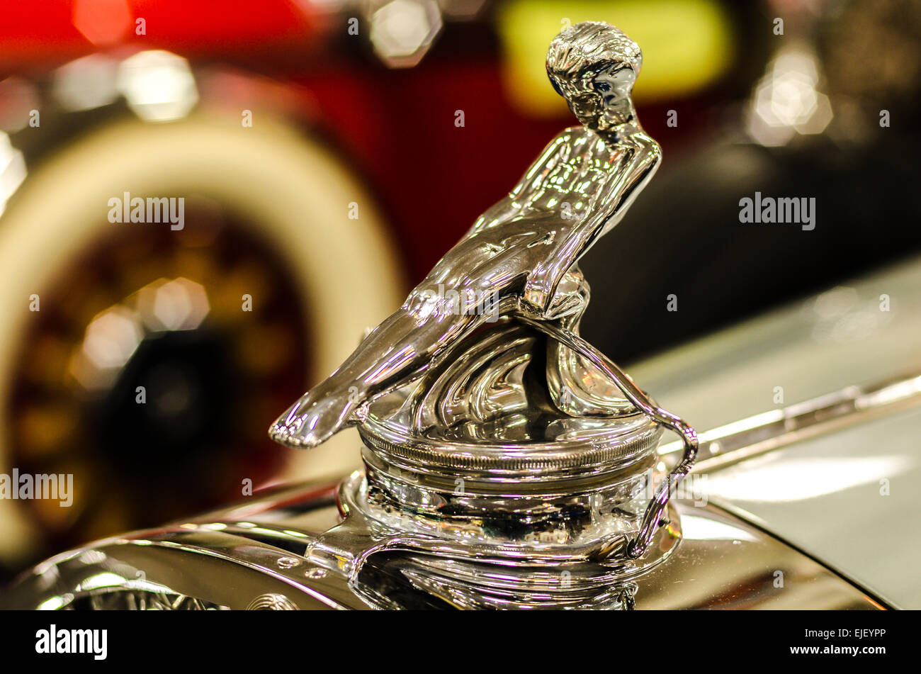 Packard Roadster Runabout Adonis hood ornament adorned very few Packards. Stock Photo
