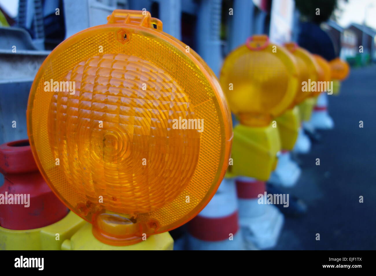 Orange Warning Lights Stock Photo Alamy