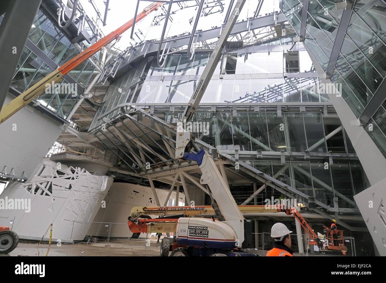 Milan (Italy), construction site for the World Exhibition Expo 2015 Stock Photo