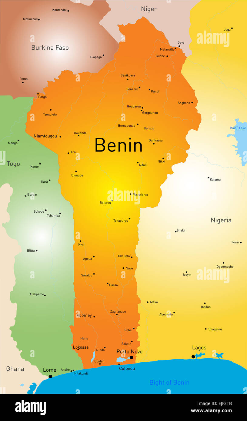 Benin map Stock Photo