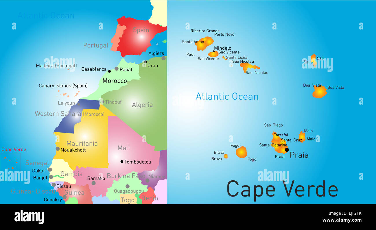 Cape verde map vector hires stock photography and images Alamy