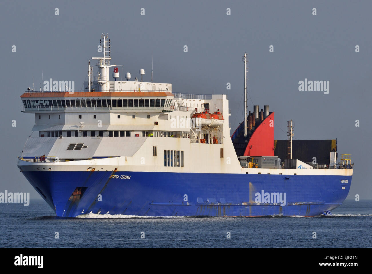 Freight ferry Stena Feronia inbound for Kiel Stock Photo