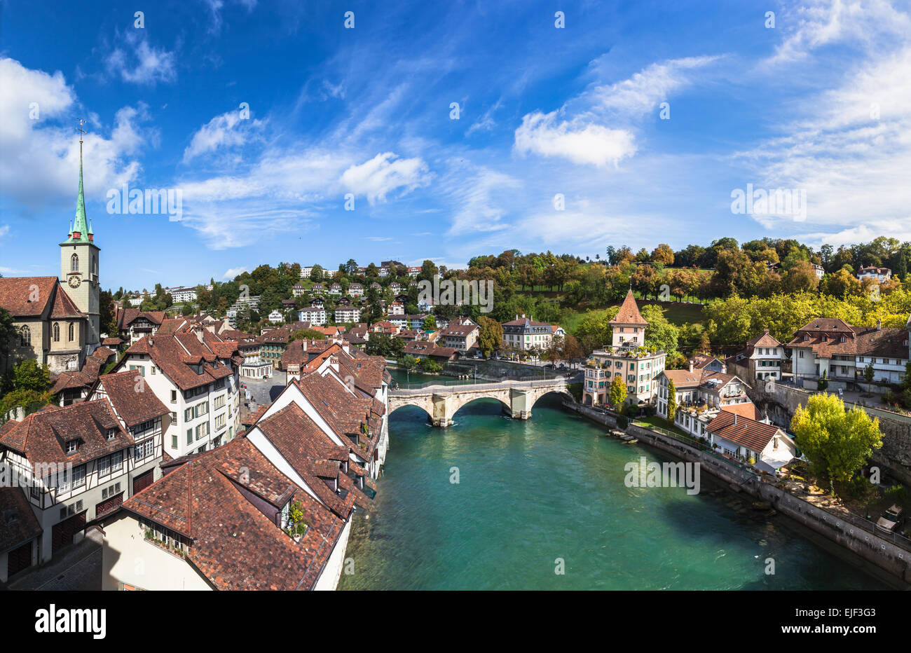View of the old city of Berne on bridge in Switzerland Stock Photo