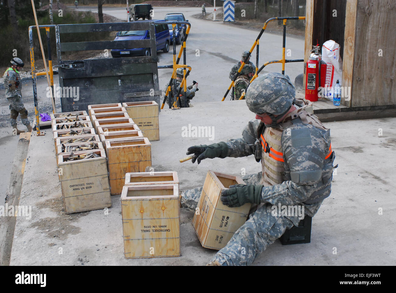 A U.S. Army Soldier from 68th Transportation Company, 28th