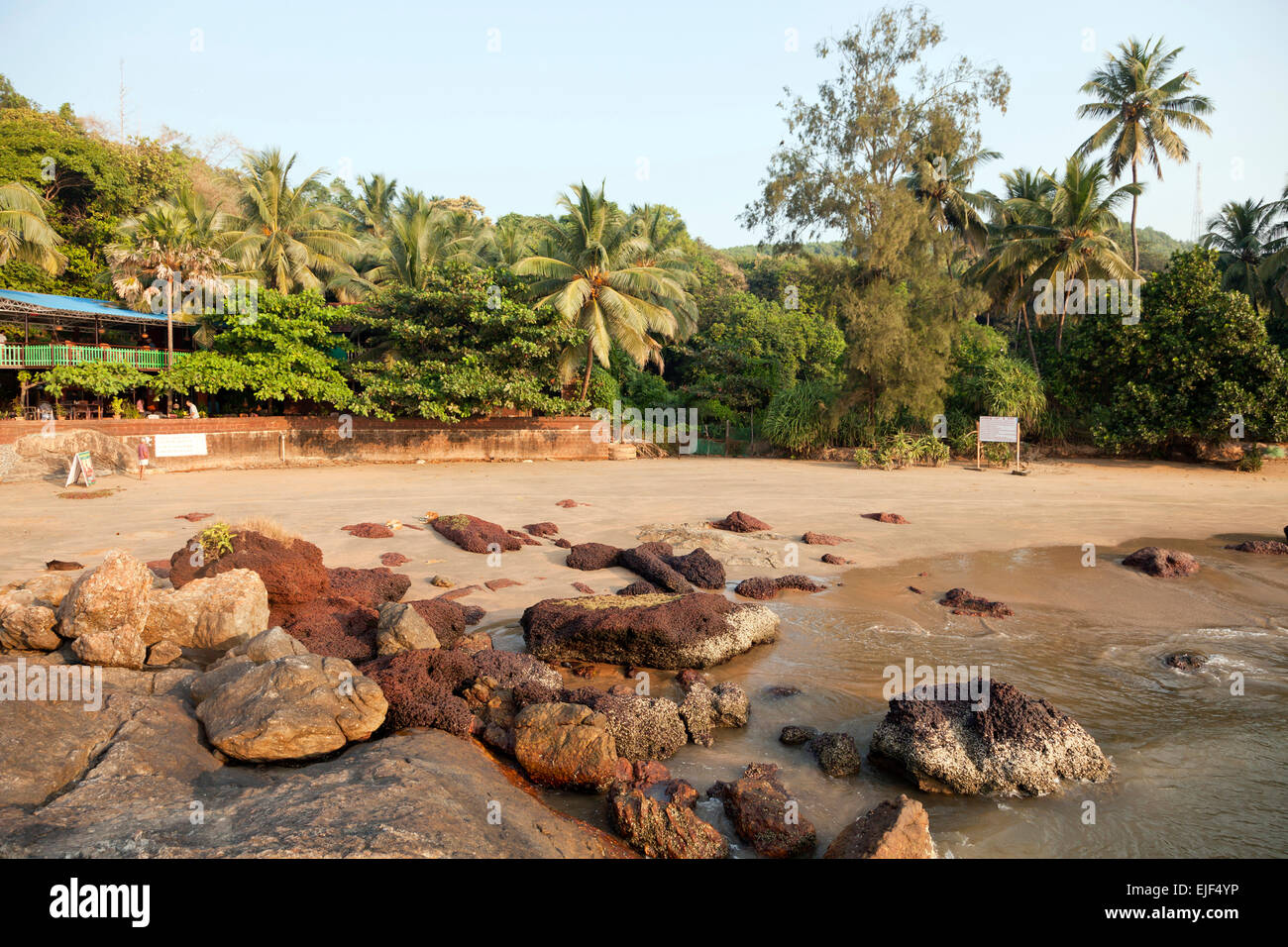 Om beach near Gokarna, Karnataka, India, Asia Stock Photo