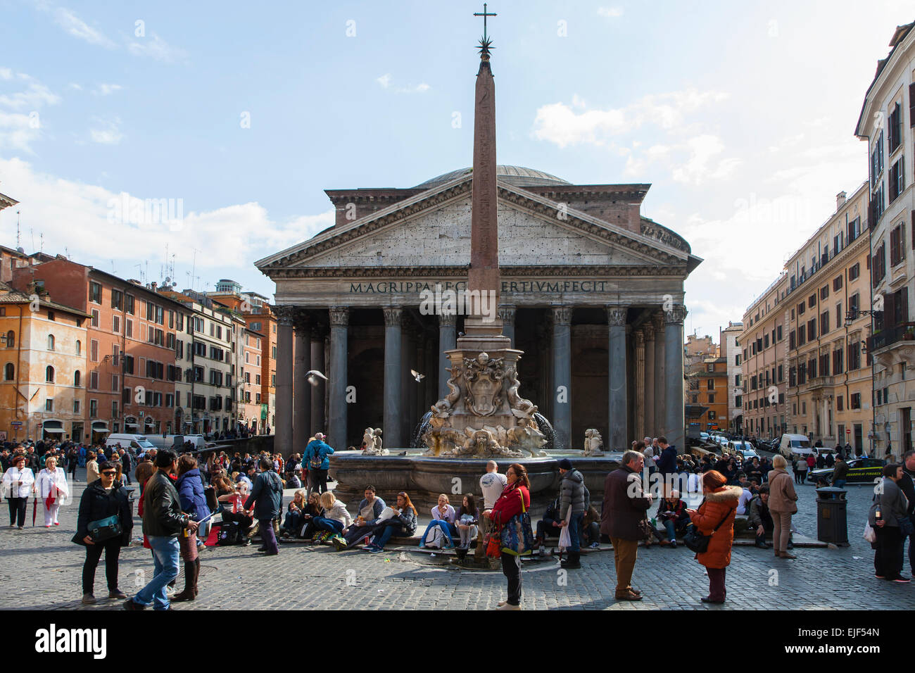 The Pantheon in the Piazza della Rotonda in Rome Italy Stock Photo