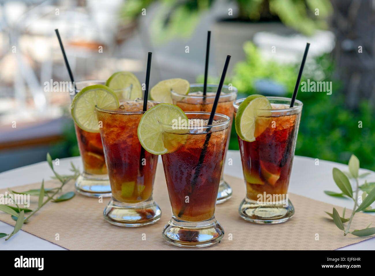 Glasses with rum cocktail Stock Photo Alamy