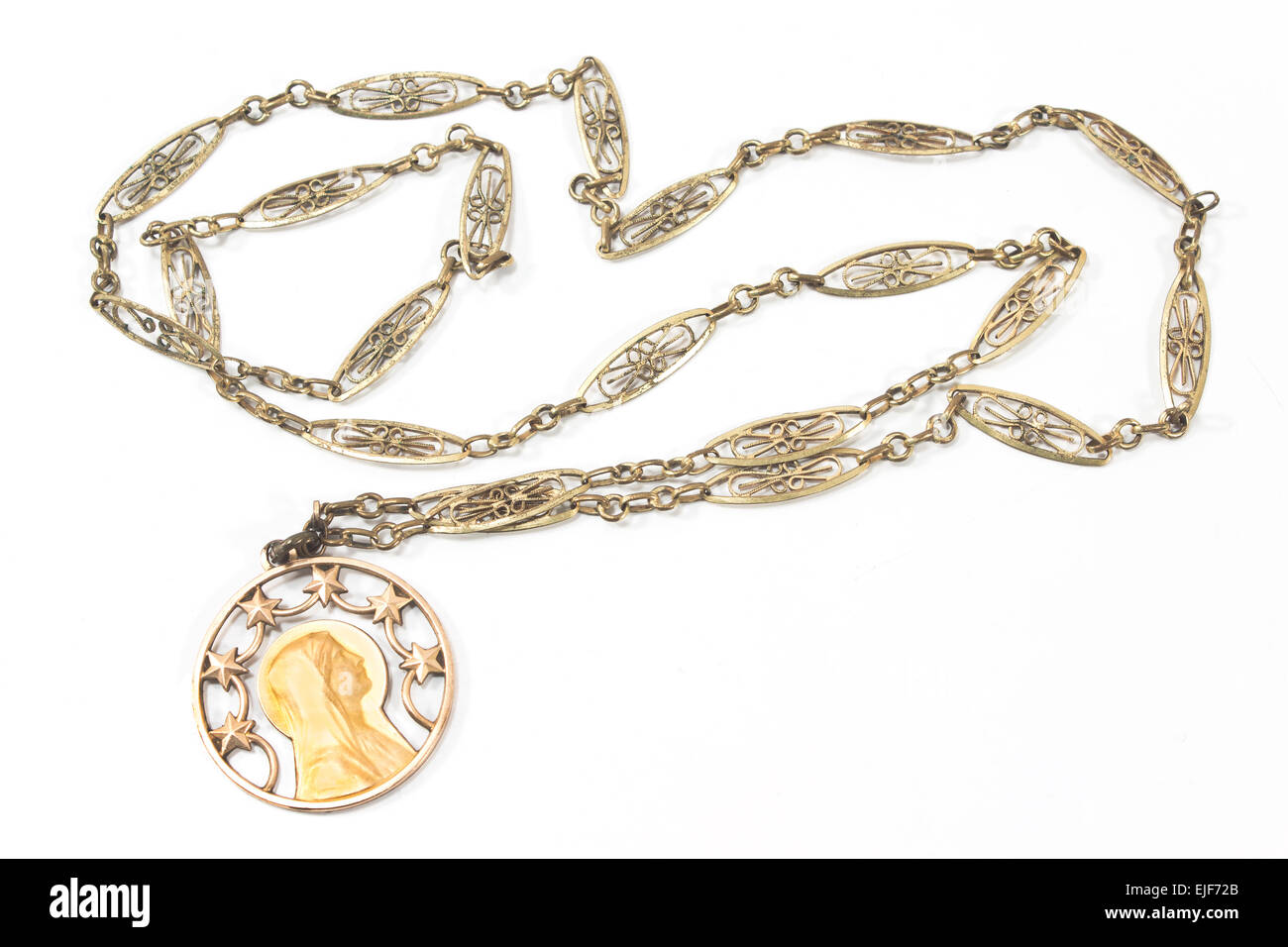 Antique gold necklace hi-res stock 