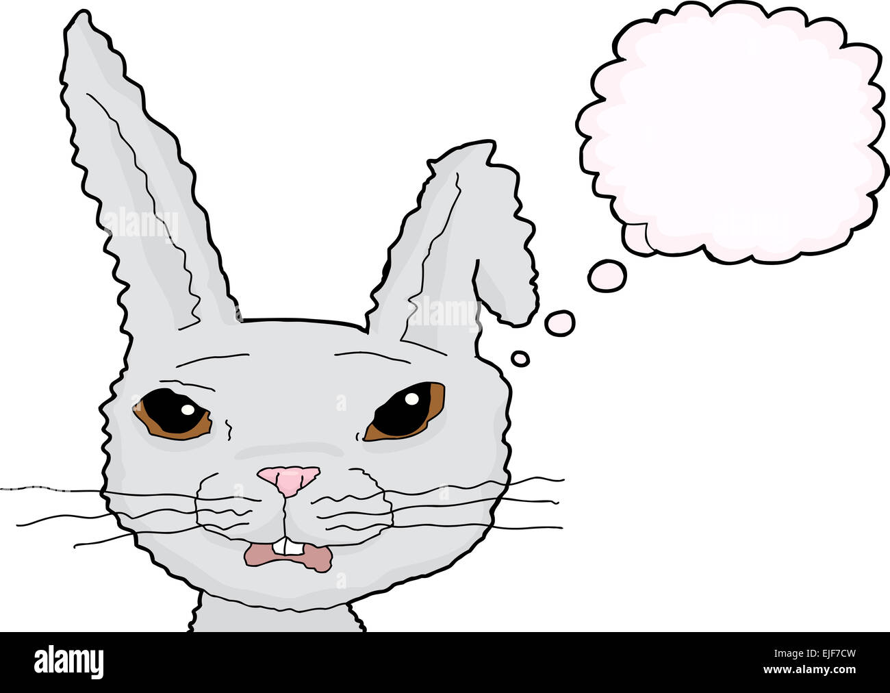 Unamused Rabbit Isolated surprised fuzzy cartoon rabbit over white Stock Photo - Alamy