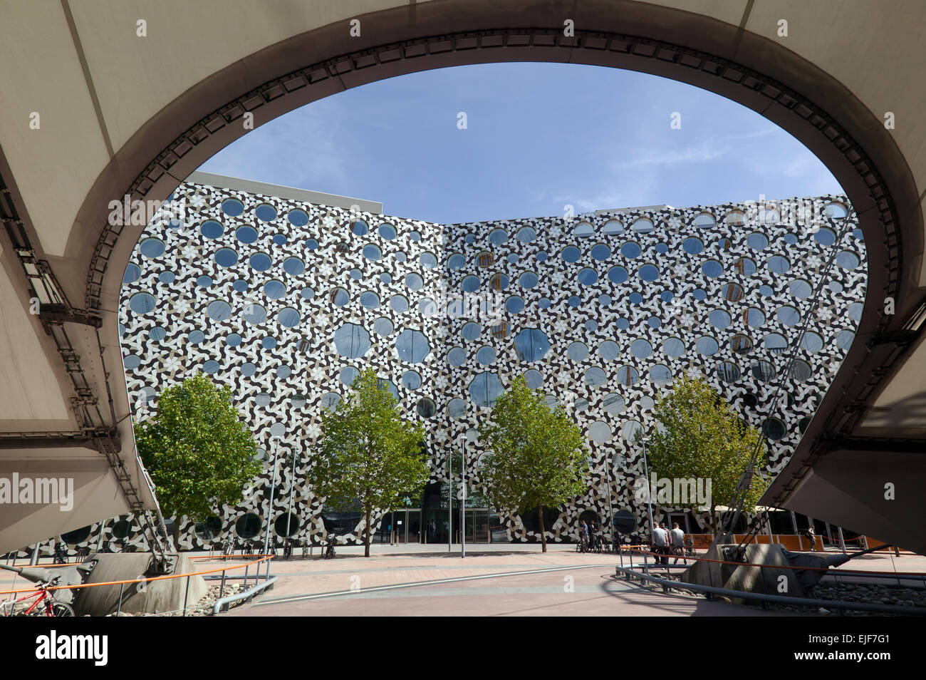 View of the Ravensbourne College fro, the O2 Arena, Greenwich Peninsula, North Greenwich, London, Uk. Stock Photo