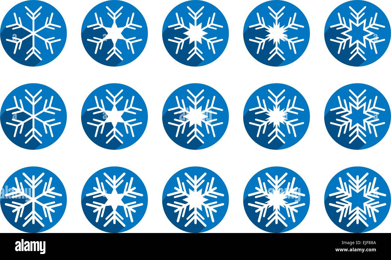 Snowflakes Background Vector Icon Set Stock Vector Image & Art - Alamy