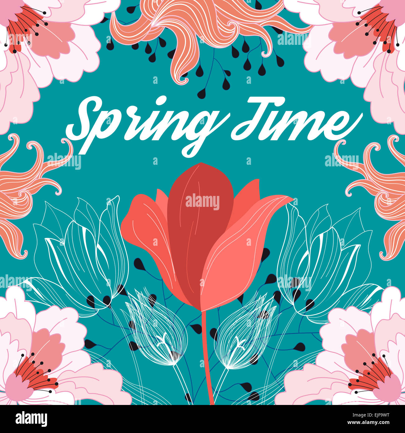 gentle a spring floral background with tulips Stock Photo - Alamy