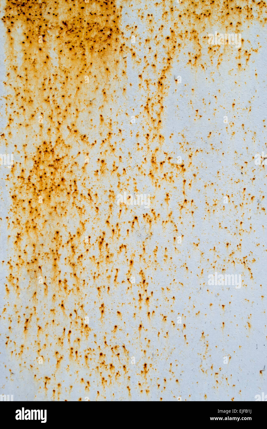 Rusty Metal runs and bleeds into the paintwork surface Stock Photo Alamy