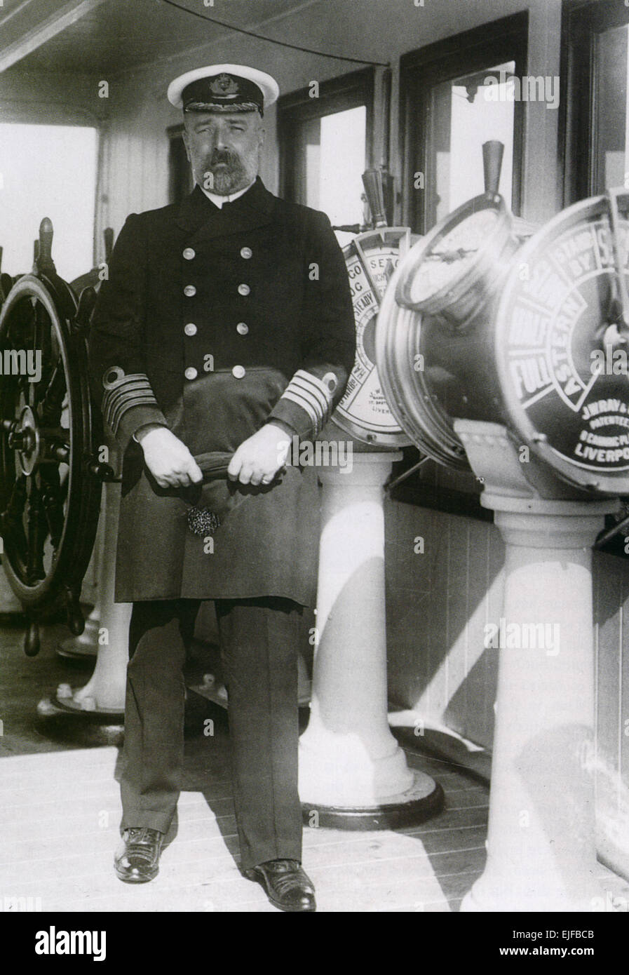 EDWARD SMITH (1850-1912) English naval reserve officer as Captain of the Titanic in 1912 Stock Photo