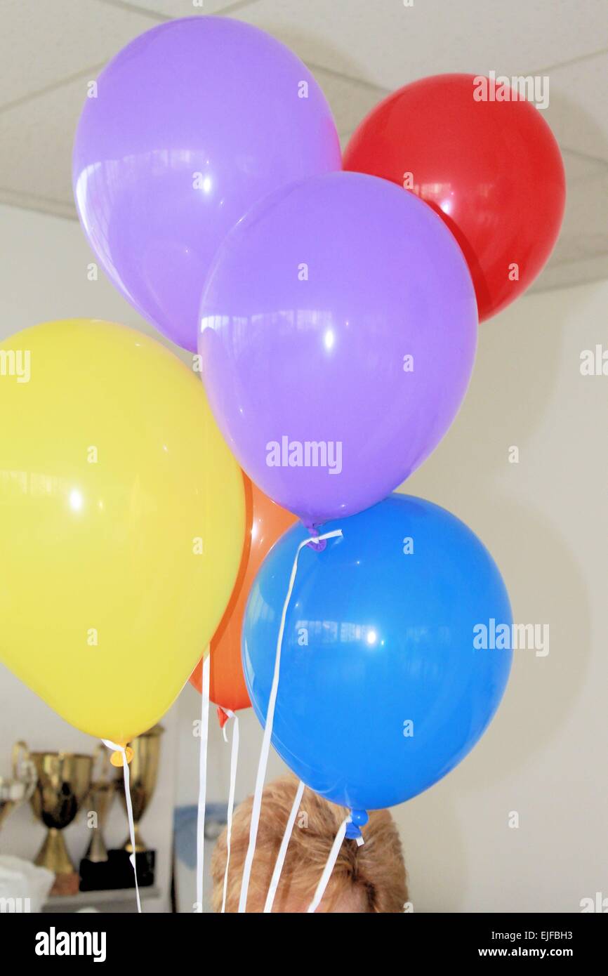 colorful balloons filled with helium Stock Photo Alamy