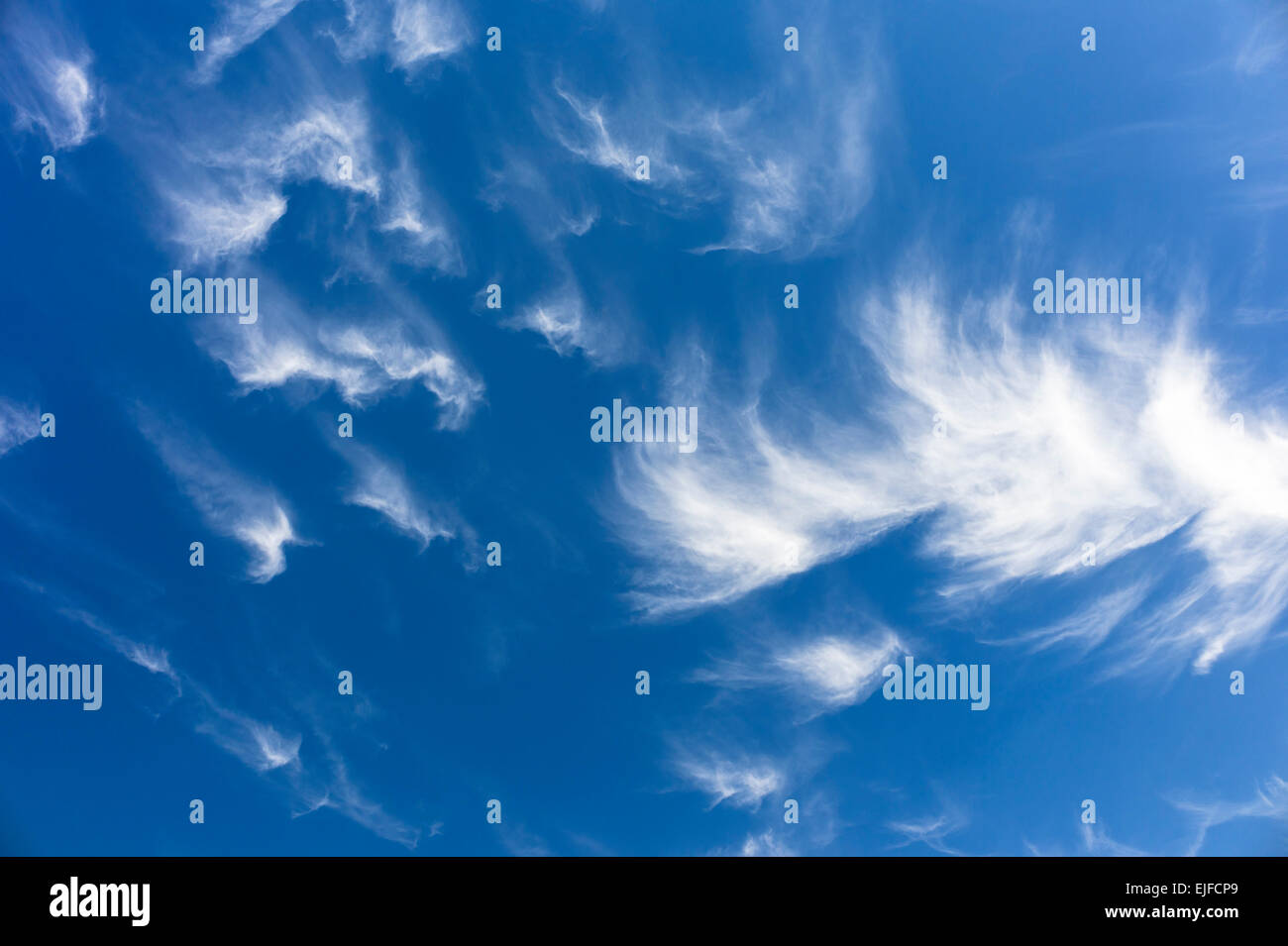 Cirrus clouds in blue sky Stock Photo