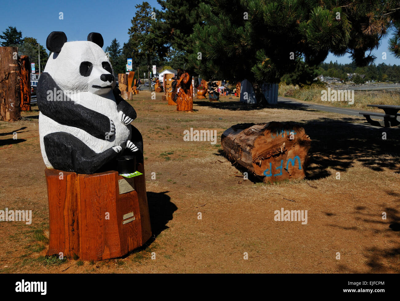 Wood carvings, Campbell River, British Columbia, Canada Stock Photo Alamy