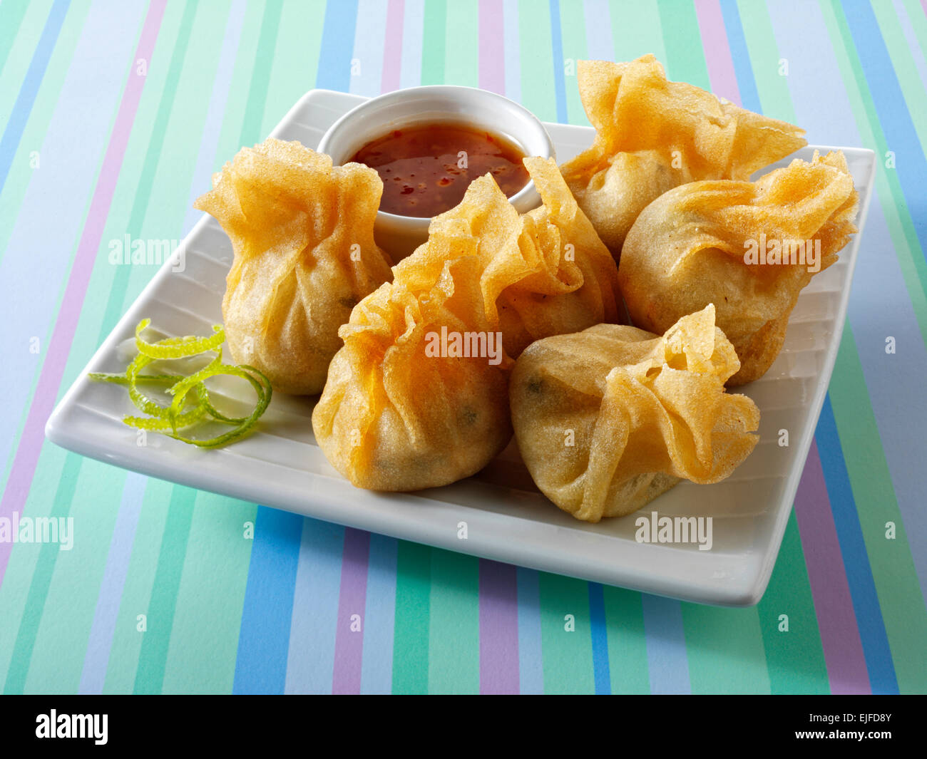 Traditional chinese dim sum with a chilli dipping sauce Stock Photo Alamy