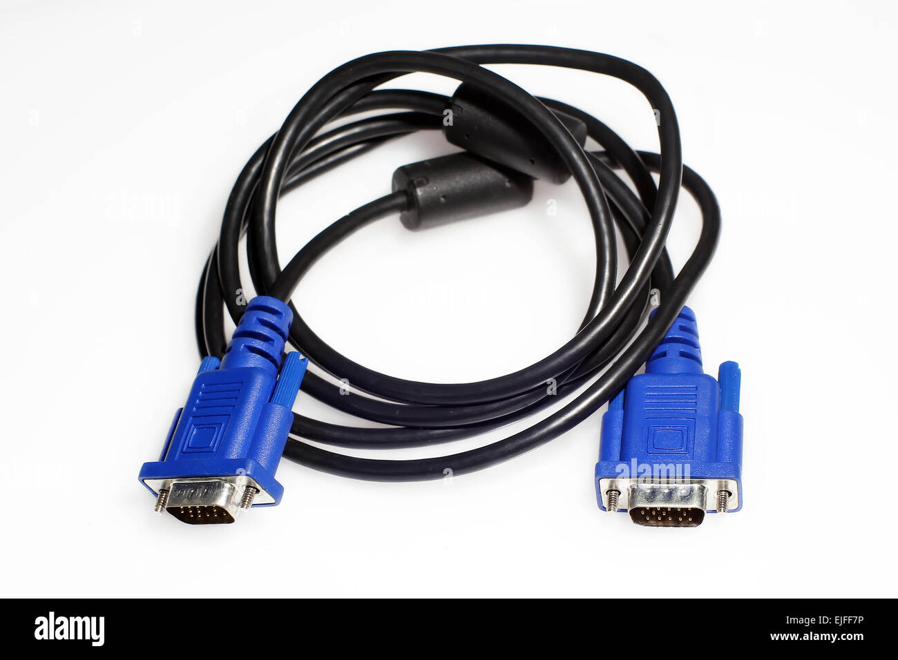 VGA cable isolated on white background Stock Photo