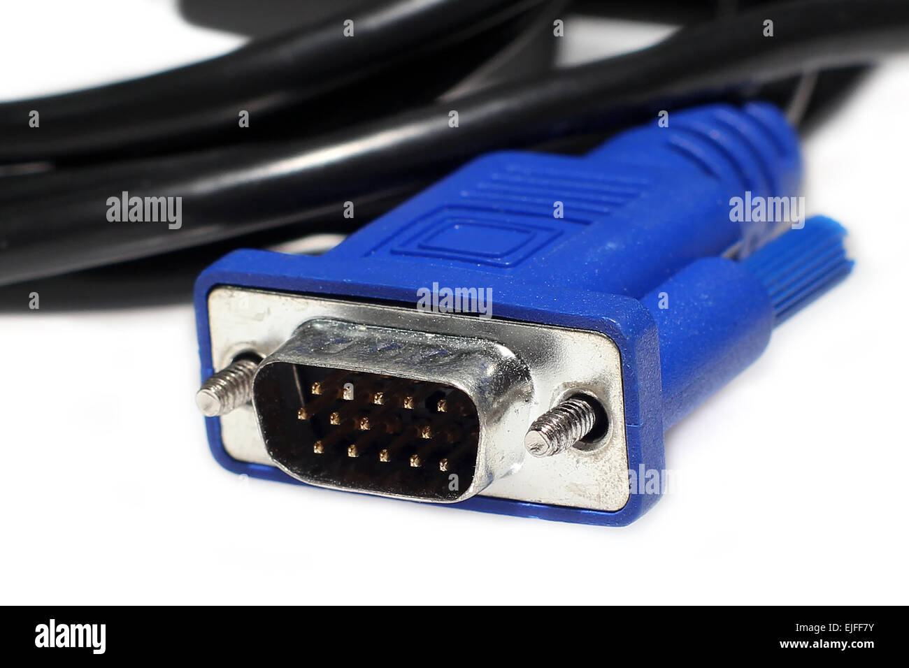 VGA cable isolated on white background Stock Photo