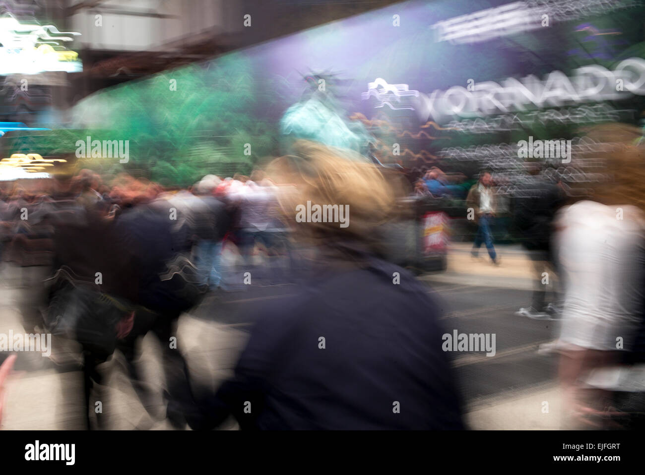 Blurred view of People in Times Square, Manhattan, New York City, New ...